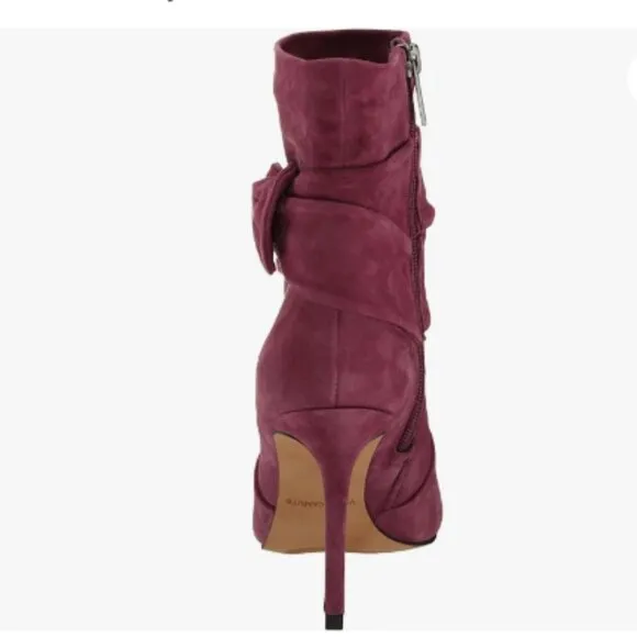 new Vince Camuto Womens ANTAYA Suede Peep Toe Ankle Booties Shoes