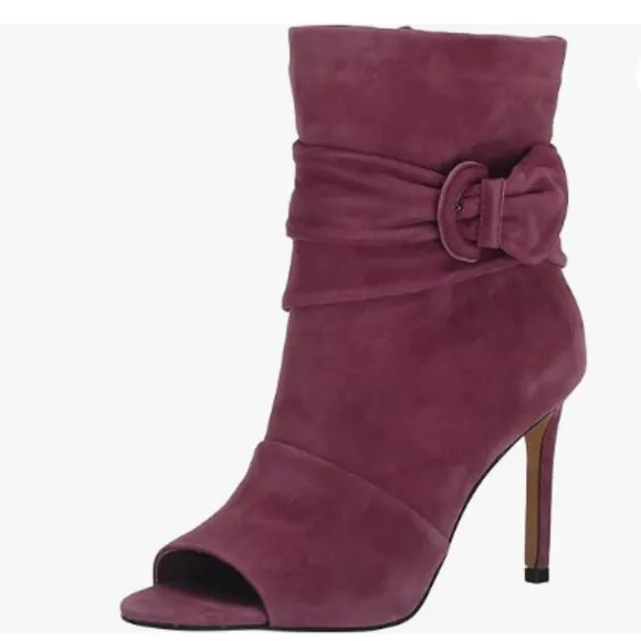 new Vince Camuto Womens ANTAYA Suede Peep Toe Ankle Booties Shoes