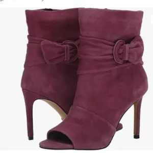 new Vince Camuto Womens ANTAYA Suede Peep Toe Ankle Booties Shoes