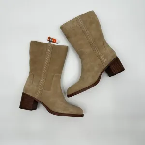 NEW Vince Camuto Zelcinna Tan Leather Water Repellent Mid Calf Boots Women's 10