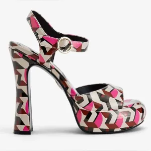 NEW with Tags (NWT) Brian Atwood x Express Geo Platform Heeled Sandals