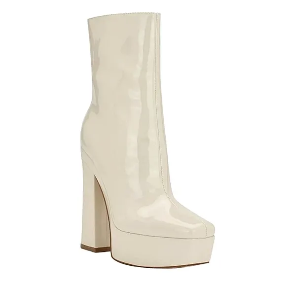 New w/o Box Guess Byra Faux Patent Leather Platform Dress Booties Size 6
