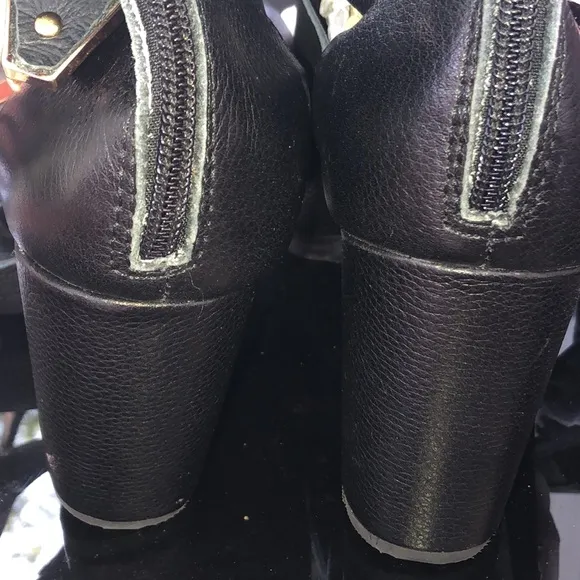 NEW  YES Goth  leather block buckle knee high boots shoes  11