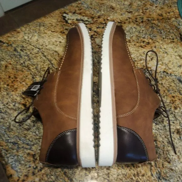 New York &amp; Company Men's Casual Lace Up Leather Shoes Brown Size 12 NWT