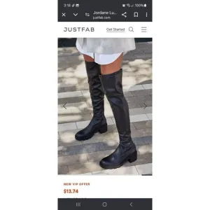 New 9.5E Extra Wide JustFab Black Jordane Platform Lug Sole Over the Knee Boots