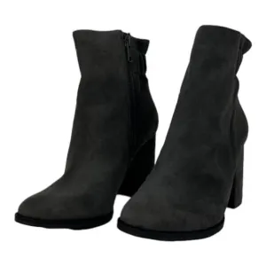 New Arturo Chiang Women Ankle Boot Shoes Grey Suede Round Toe At-Rakel HeelUS 7
