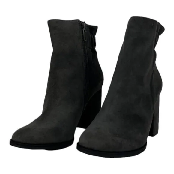 New Arturo Chiang Women Ankle Boot Shoes Grey Suede Round Toe At-Rakel HeelUS 7