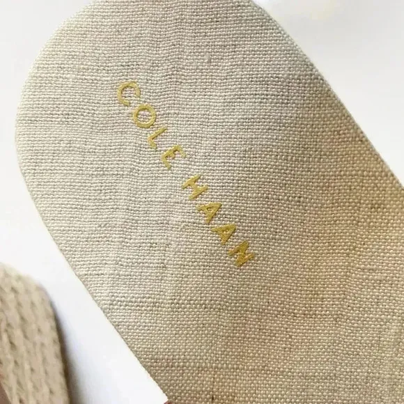 NEW Cole Haan Crystal Leather Espadrille Wedge Sandals size 9.5