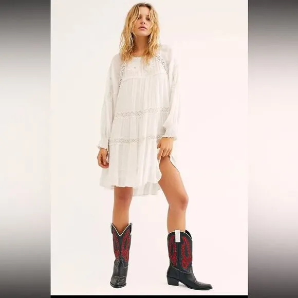 NEW FREE PEOPLE PIECE OF YOUR HEART TUNIC DRESS IVORY
