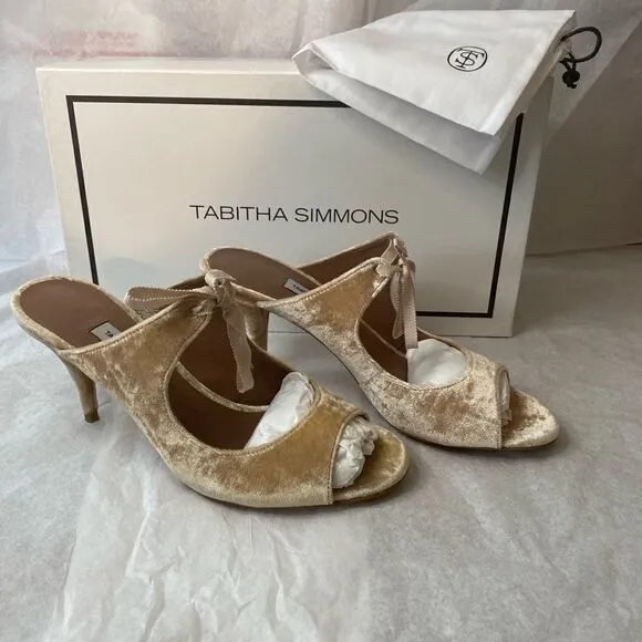 New with box Tabitha Simmons blush velvet peep toe heels size 37 6.5 AND 39 8.5