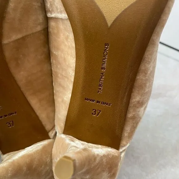 New with box Tabitha Simmons blush velvet peep toe heels size 37 6.5 AND 39 8.5
