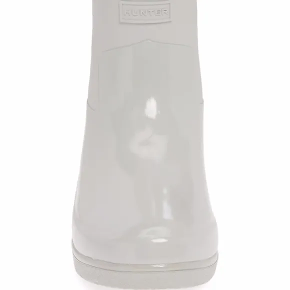 NIB $145 Hunter Refined Low Heel Biker Rain Boot in Gray!