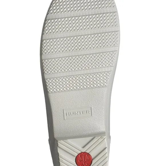NIB $145 Hunter Refined Low Heel Biker Rain Boot in Gray!