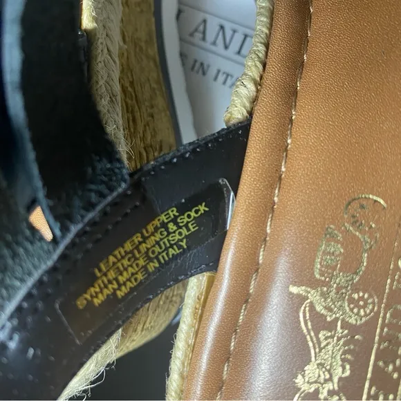 NIB Coach and Four Platform Espadrille Black Sandals - Size 7