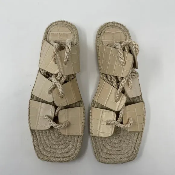 NIB Freda Salvador Lucy Espadrille Ankle Tie Sandals