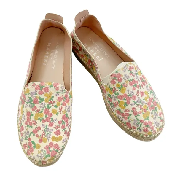 NIB Loveshackfancy x Manebi  Slipper Platform Espadrille in Fruity Punch Size 8