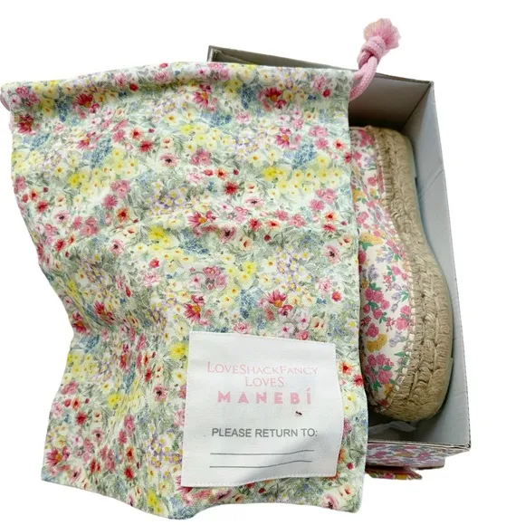 NIB Loveshackfancy x Manebi  Slipper Platform Espadrille in Fruity Punch Size 8