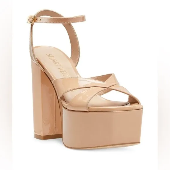 NIB STUART WEITZMAN Miami Patent Leather Platform Sandals