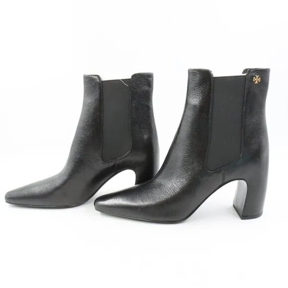 NIB Tory Burch Square Toe Banana Chelsea Boots (80mm) in Perfect Black US 8.5