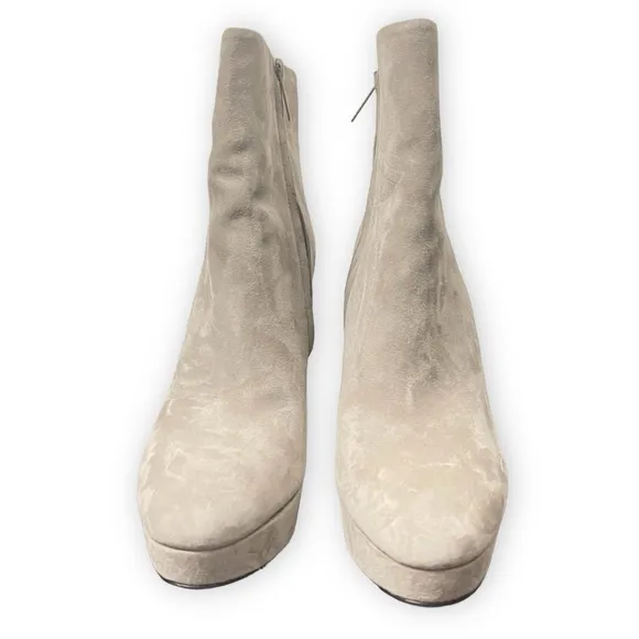 NIB Veronica Beard DALI Bootie in Taupe Suede Platform Heeled Boots in Sz 10.5