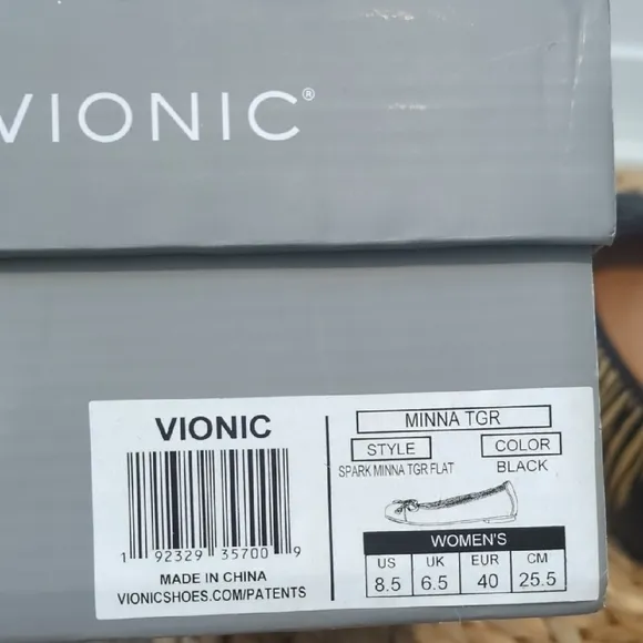 NIB Vionic Spark Minna In Black Tiger