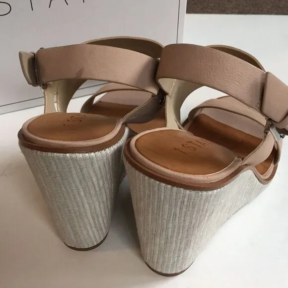 NIB 1. State leather wedge sandals
