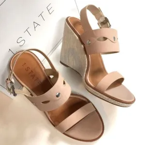 NIB 1. State leather wedge sandals