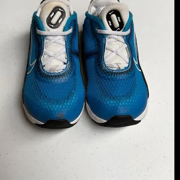 Nike 2090 Kids boys shoes size 8C 8 C back metallic gold blue
