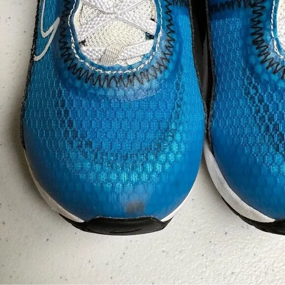 Nike 2090 Kids boys shoes size 8C 8 C back metallic gold blue