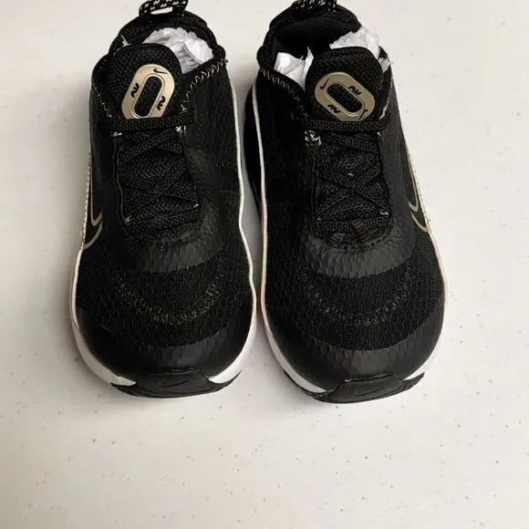 Nike 2090 Kids boys shoes size 8C 8 C back metallic gold blue