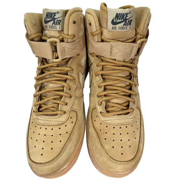 Nike Air Force 1 high LV8 #807617-200 Flax Wheat Size 4.5Y Lace Up Sneakers