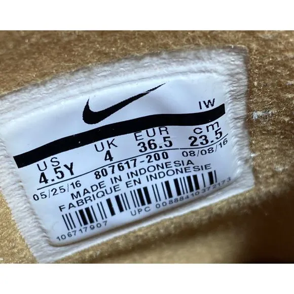Nike Air Force 1 high LV8 #807617-200 Flax Wheat Size 4.5Y Lace Up Sneakers