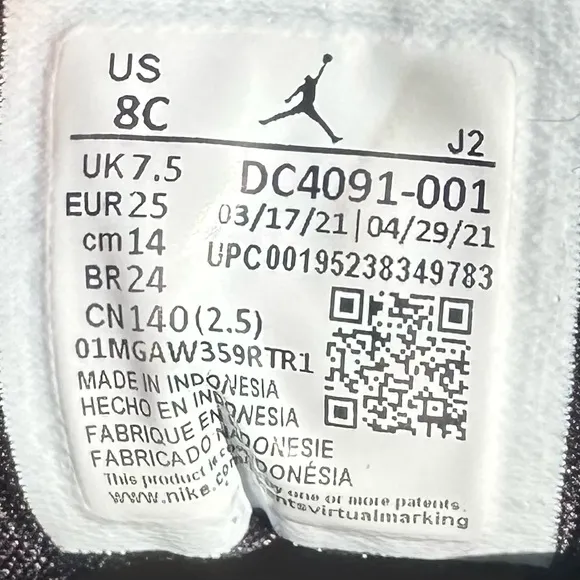 Nike Air Jordan 1 Mid MMD (TD) Black/WhiteGame Royal - Size 8C (DC4091-001)