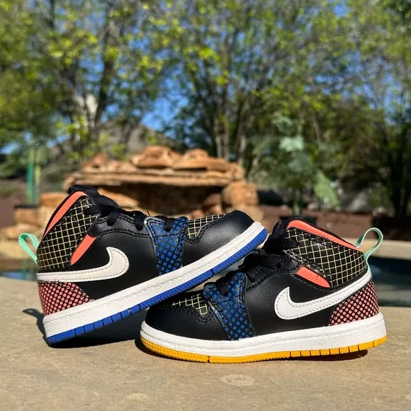 Nike Air Jordan 1 Mid MMD (TD) Black/WhiteGame Royal - Size 8C (DC4091-001)