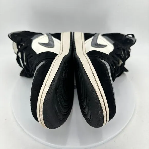 Nike Air Jordan 1 Retro Mid Men Size 12 852542-011 Satin Grey Toe Black  Shoes