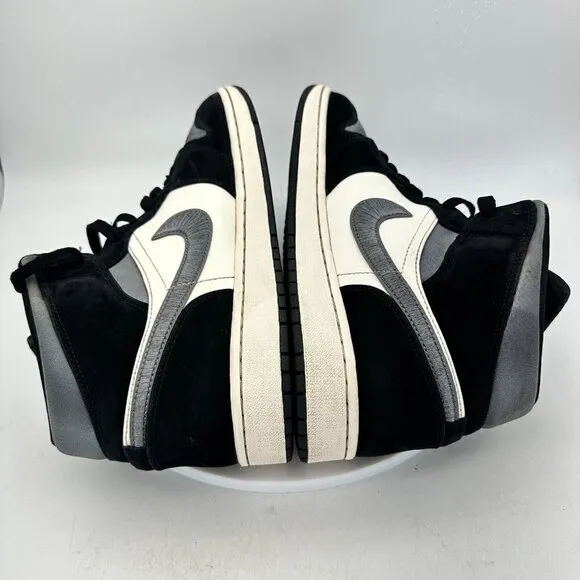 Nike Air Jordan 1 Retro Mid Men Size 12 852542-011 Satin Grey Toe Black  Shoes