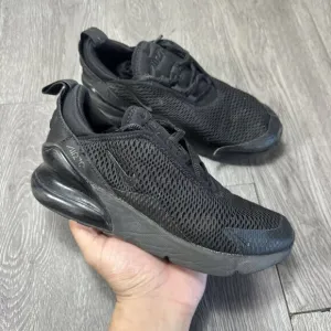 Nike Air Max 270 Boys Size 2.5Y Black Athletic Running Shoes Sneakers AO2372-006