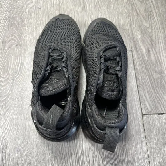 Nike Air Max 270 Boys Size 2.5Y Black Athletic Running Shoes Sneakers AO2372-006