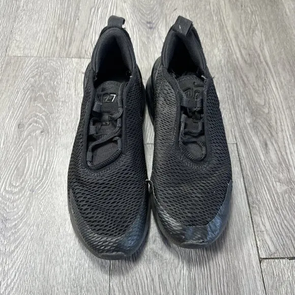 Nike Air Max 270 Boys Size 2.5Y Black Athletic Running Shoes Sneakers AO2372-006