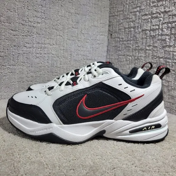 Nike Air Monarch IV Men's Size 10 US White Black Leather Casual Shoes 415445-101