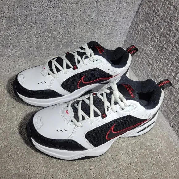 Nike Air Monarch IV Men's Size 10 US White Black Leather Casual Shoes 415445-101