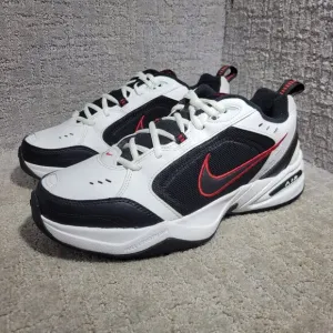 Nike Air Monarch IV Men's Size 10 US White Black Leather Casual Shoes 415445-101