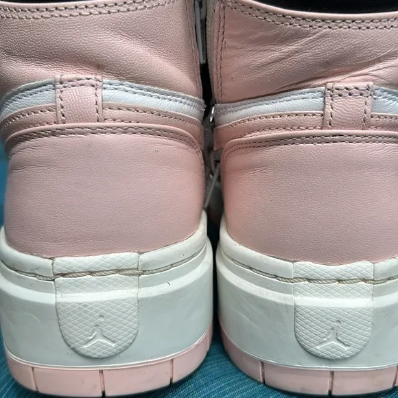 Nike Jordan Black and Pink Hightop platform sneaker with side zipper