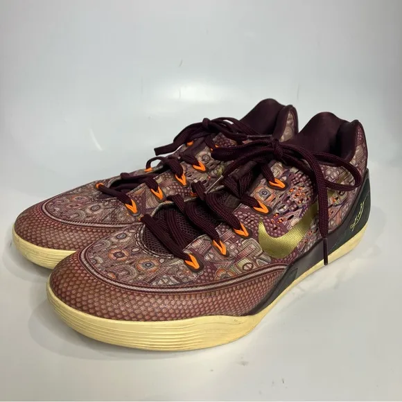 Nike Kobe 9 Silk sneakers mens size 9.5 athleisure fashion shoes maroon casual