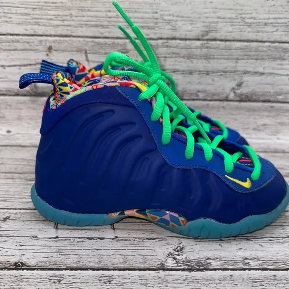 Nike Little Posite One ASW Shoes size 11 PS Deep Royal Blue Multicolor