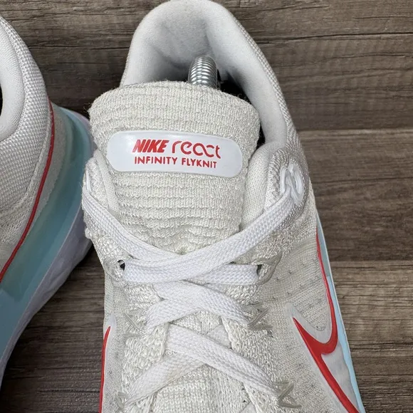 Nike React Infinity Flyknit White Mens US Size 11.5 CT2357-102 Running Shoes