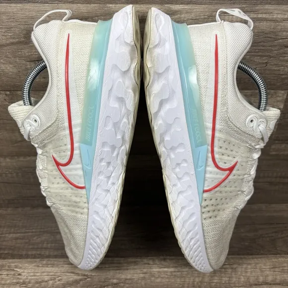 Nike React Infinity Flyknit White Mens US Size 11.5 CT2357-102 Running Shoes