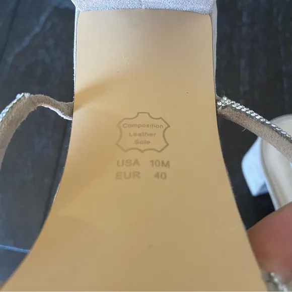 Nina Shoes Queeny Beige‎ Nude Rhinestone Sandals Wedding Size 10M Block Heel