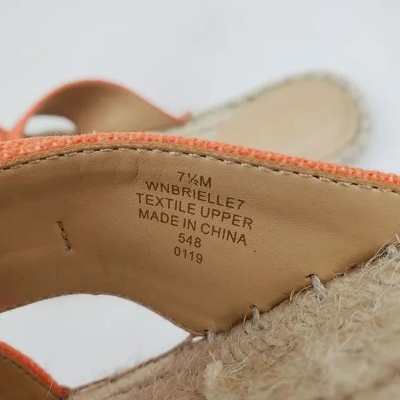 Nine west Brielle orange bow espadrille slide Sandals