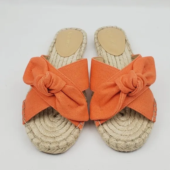 Nine west Brielle orange bow espadrille slide Sandals